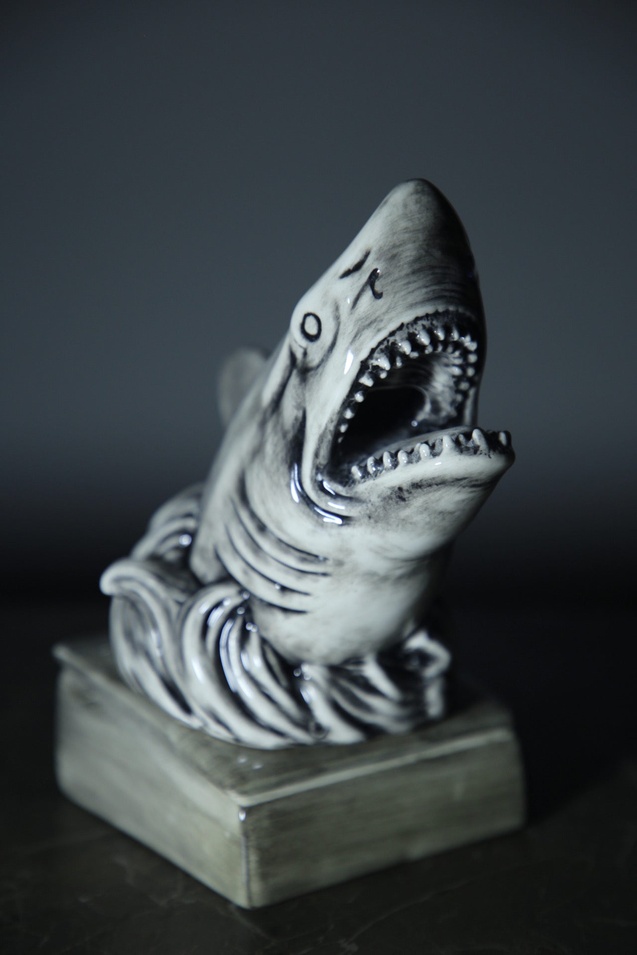 Big White Shark Ceramic Incense Burner Decoration